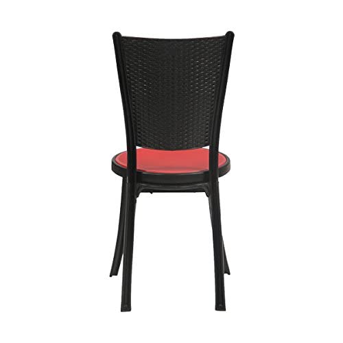 Image of Iris armless Dinning Plastic Chair (red /Black) (6)
