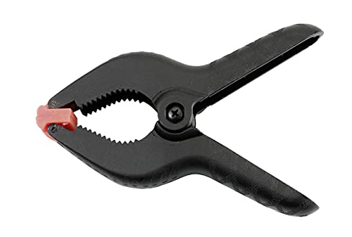 kwb Mini-Federklemme 60 mm, 20 mm Spannbreite, hohe Federkraft für Klebe- und Klebearbeiten, zufällige Farbe