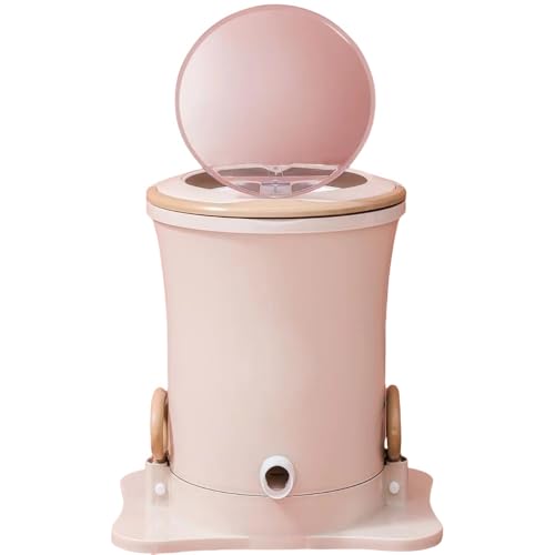 RoastMe全手動ウォッシャー 手動脱水機 小型 洗濯機 手回しポータブル洗濯機 衣類乾燥機 グッズ 洗濯 出張/旅行 キャンプ 自動運転ツアー,グリーン家庭用乾燥機、学生寮、電気不要、手引き小型衣類乾燥バケツ、シングルスピン (アプリコット)