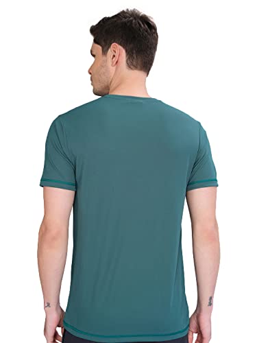 Image of TECHNOSPORT Men's Slim Fit Polyester Activewear Sports T-Shirt with Moisture-Wicking Comfort for Workout, Running & Gym