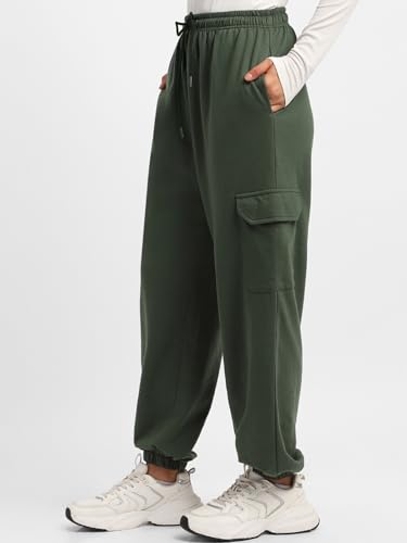 Image of JUNEBERRY 100% Pure Cotton Regular Fit Mid Rise Cargos with Pocket for Women & Girls