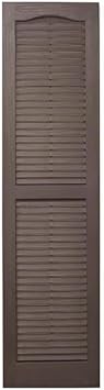 Homeside Open Louver Vinyl Shutters (1 Pair) 14-1/2in. x 63in. - 022 Chocolate - Premium Exterior Vinyl | Classic Slatted Design | Fade-Resistant Color-Through | Easy Installation | Made in USA