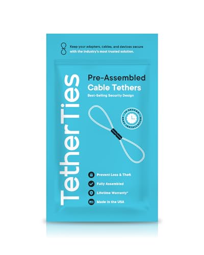 image for TetherTies Patented Pre-Assembled Adapter Ties - Anti-Theft Cable Lock