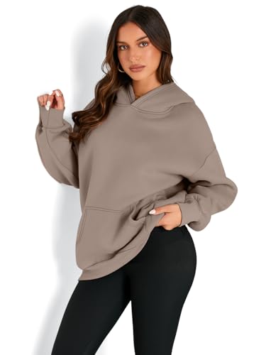 Trendy Queen Womens Oversized Hoodies Fleece Sweatshirts Long Sleeve Sweaters Pullover Fall Outfits Coffeegrey S thumb #1