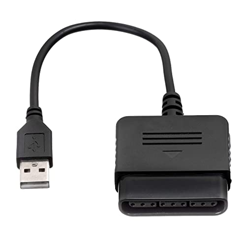 CABLEPELADO Konverter-Adapter für PS1, PS2 auf PS3 oder PC, Controller-Adapter auf PS3, Konsolensteuerung auf USB, kompatibel mit Sony PS1, PS2, Länge 20 cm, Schwarz