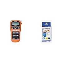 Brother PT-E110VP Industrielles Beschriftungsgerät inklusive Netzadapter und Transportkoffer & Original P-touch Schriftband TZe-231S 12 mm, schwarz auf weiß, laminiert