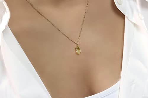 Collier quartz citron anemone pendentif simple bijoux de mode - 4