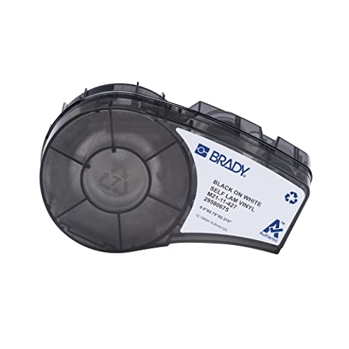 Film vinyle auto-plastifiant Brady M21 noir sur blanc 19x13mm pour repérage de câbles