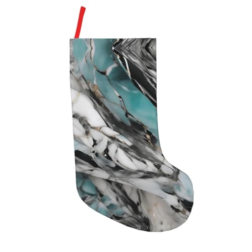 Preisvergleich Produktbild DUWAA Weihnachtsstrumpf mit Marmordruck, 45,7 cm, personalisierbar, für Familienurlaub, Kamin-Dekoration