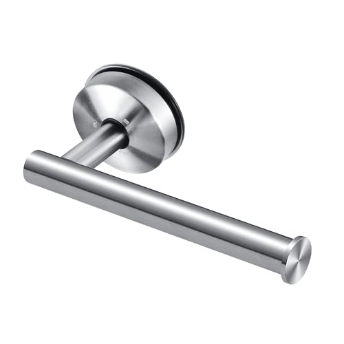 JOMOLA Porte Papier Toilette Mural à Ventouse en Acier Inoxydable pour Salle de Bain Distributeur de Papier Toilette Amovible sans Perçage, Crochet Ventouse Accroche Torchon Cuisine, Argenté Brossé