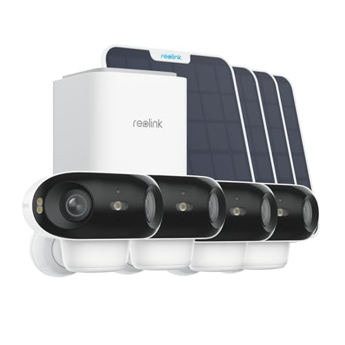 Image of REOLINK 4K Solar Outdoor Camera, Dual-Lens 8MP Wireless Camera, ColorX Night Vision, Smart People /Vehicle /Animal Detection, No Subscription, Local Storage, Wi-Fi 6, Argus 4 Pro SP with Home Hub