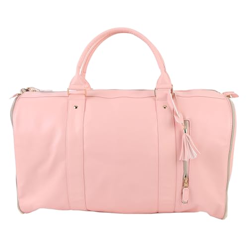 Pink Large Capacity Travel Garment Bag Foldable Business Luggage Bag with Shoulder Strap