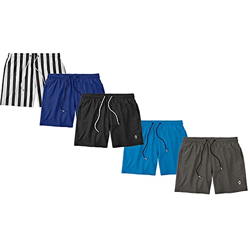 Kit 5 Shorts Bermudas Resina Liso Lisa Masculino Tactel Básico KIT5-02 Tamanho:G;Cor:Multi