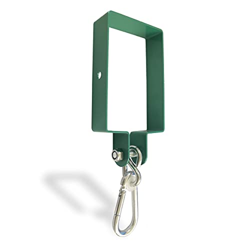 Hi Flame Heavy Duty Steel Swing Hangers for Wooden Sets Includes Snap Hooks. for Connecting to a 4\"x6\" Beam (Green, Set of 4)