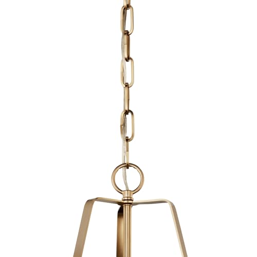 Kichler Etcher 1-Light Pendant Light Fixture with Etched Painted White Glass Diffuser in Champagne Bronze for Kitchen Island or Dining Room (17" x 13"), 52710CPZ by Kichler - Image 4
