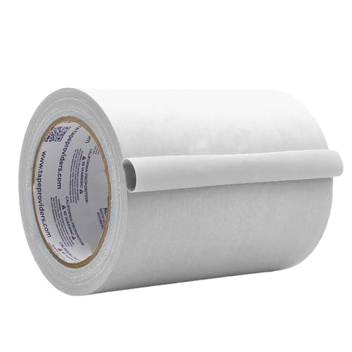 Image of WOD GTC12 Gaffer Tape, White Low Gloss Finish Film, 6 inch x 60 ft. (Pack of 8) Residue Free, Non Reflective Cloth Fabric, Secure Cords, Water Resistant, Photography, Filming Backdrop