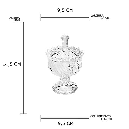 Potiche de Cristal com Pé Linearis 9,5cm x 14,5cm - Lyor