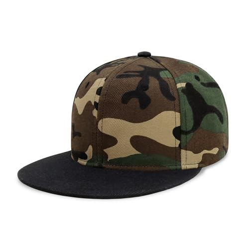 Image of CHOK.LIDS Flat Bill Visor Classic Snapback Hat Blank Adjustable Brim High Top End Trendy Color Style Plain Tone Baseball Cap