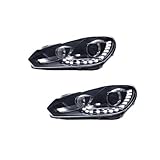 Phare avant Compatible Pour VW Golf 6 2009 2010 2011 2012 Phares Golf 6 R20 Clignotants Faisceau de route Angel Eye Projecteur Lentille(Xenon bulbs)