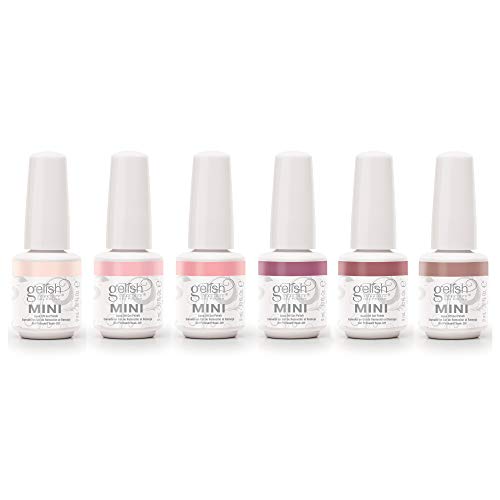 Gelish Mini Editor's Picks Complete Collection 9 mL Soak Off Gel Polish Set, 6 Color Pack with Barely Buff, Call My Blush, On Cloud Mine, Going Vogue, It's Your Mauve, and I Speak Chic Gelish Mini Editor's Picks Complete Collection 9 mL Soak Off Gel Polish Set, 6 Color Pack with Barely Buff, Call My Blush, On Cloud Mine, Going Vogue, It's Your Mauve, and I Speak Chic