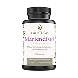 Lunatura Mariendistel Kapseln I 120 Kapseln hochdosiert I mit 80% Silymarin I Einzigartige Rezeptur mit Artischocke & Löwenzahn I Natürlich, vegan & ohne Zusatzstoffe
