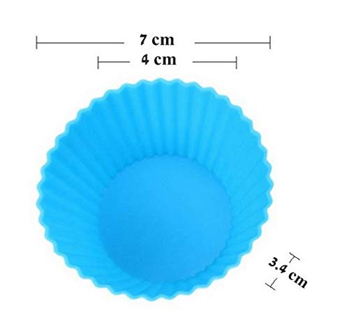 Miniatura 3 de WOIWO 10 moldes reutilizables de silicona para magdalenas mini moldes de pastelería y postre color al azar
