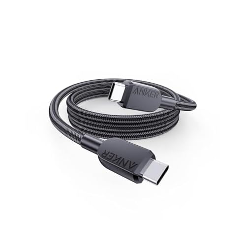 Anker 240W USB-C to USB-C Cable, 3 ft Double Braided Nylon Type-C Charging Cable, for MacBook Pro, iPhone 17/16/15, iPad Pro, Samsung Galaxy,and More (Charger Not Included) 0.9M Black 1