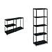 TERRY Scaffale 4080 C, Scaffale Modulare A 5 Ripiani, Da Interno Esterno, Nero, Materiale: Plastica & Scaffale 3060 S-5 , Scaffale Modulare A 5 Ripiani, Da Interno Esterno, Nero, Materiale: Plastica