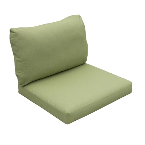 Image of Tommy Bahama Sunbrella Fabric 1-Piece Outdoor Knife Edge Deep Seat Lounge Chair Seat and Back Cushion Set, Bamboo Bay Pear