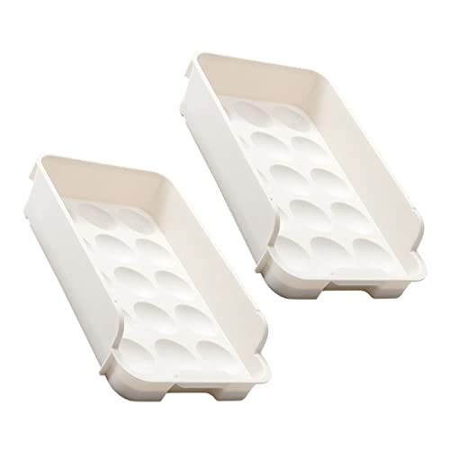 HOLIDYOYO 2 piezas Organizador de Huevos para Nevera Bandejas Extraíble Soporte para Almacenamiento Seguro y Fácil Limpieza Frigoríficos Domésticos
