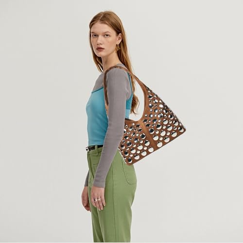 Bolso tejido para mujer, bolso de mano y hombro miniatura 6