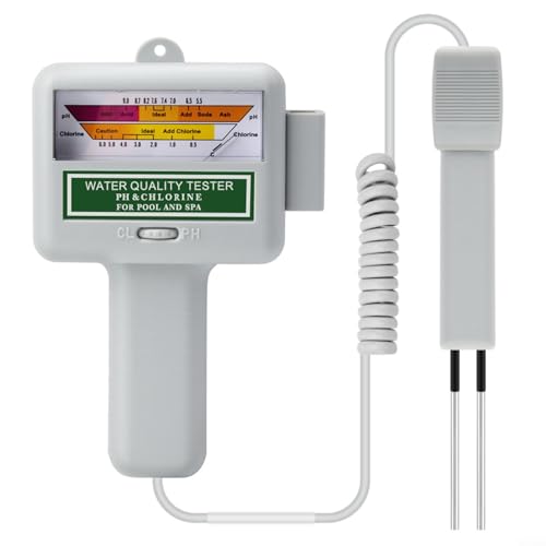 Medidor digital de pH y nivel de cloro, dispositivo de prueba preciso de la calidad del agua de la piscina con sonda para piscinas, spas y acuarios, medidor de prueba de piscina