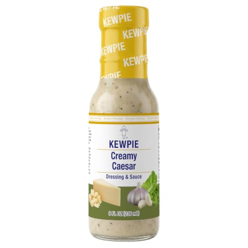 KEWPIE Creamy Caesar Dressing & Sauce, Savory Garlic & Pepper Flavor, Perfect for Salads, Wraps, Dips & Marinades, 8 fl oz