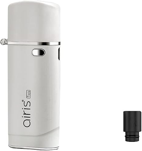 Amazon 正規品 Airistech Airis Tick Cartridge Battery Vaporizer エアリスティック カートリッジバッテリー 蓋付き ヴェポライザー カートリッジ 対応 510規格 510スレッド Vape 電子タバコ スターターキット ドリップチップ付き White Airistech 電子たばこ