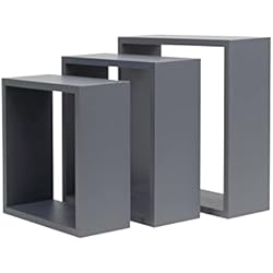 Estanterias Con Formas Originales thesecrethome.es – Set de 3 Estantes Cuadrados - Estantería Balda Flotante Mueble Organización para Colgar - Set de 3 Tamaños - Baldas para Salón, Cocina, Habitación, Pasillo (Gris - 30x30 cm)