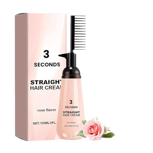 Crema Alisadora para Cabello,Crema para Alisar el Cabello Con Aceite de Rosa,Crema para Alisar el Cabello con Corrección de Proteínas,Mantener y Recuperar el Cabello,Loción Nutritiva,150ml