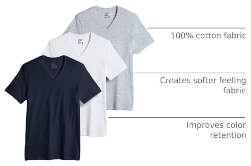 Image of Jockey Classic V-Neck Undershirt- 3 Pack - 100% Cotton T-Shirts for Men