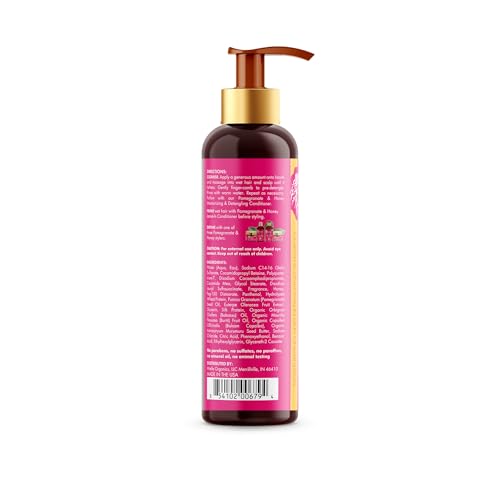 Mielle Organics Pomegranate & Honey Detangling & Moisturizing Shampoo - Curly Hair Shampoo for Women - Enriched with Honey & Babassu Oil to Lift Dirt, Loosen Tangles & Retain Moisture (12 Fl Oz)