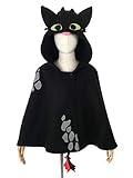Material: 100% Polyester CoolChange Drachenzähmen leicht gemacht Ohnezahn Kinder Umhang mit Kapuze  Fleece  Schwarz  Größe: 120