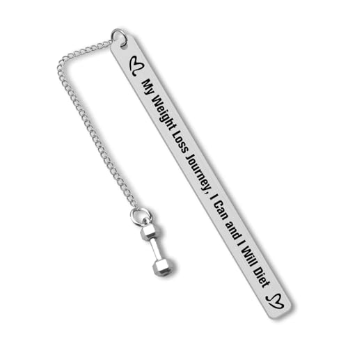 Fitness Gifts for Women Men Inspirational Bookmark Motivational Fitness Gift for Gym Enthusiast Dumbbell Book Marker Weight Loss Weightlifting Gift for Bodybuilder Stainless Steel Bookmarks