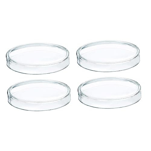 MUSISALY 4pcs Petri Dish Laboratory Petri Plates Science Experiment Laboratory Equipment Glass Petri Plates Transparent