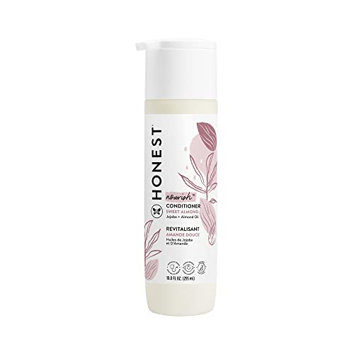 Image of The Honest Company Silicone-Free Conditioner | Gentle for Baby | Naturally Derived, Tear-free, Hypoallergenic | Sweet Almond Nourish, 10 fl oz
