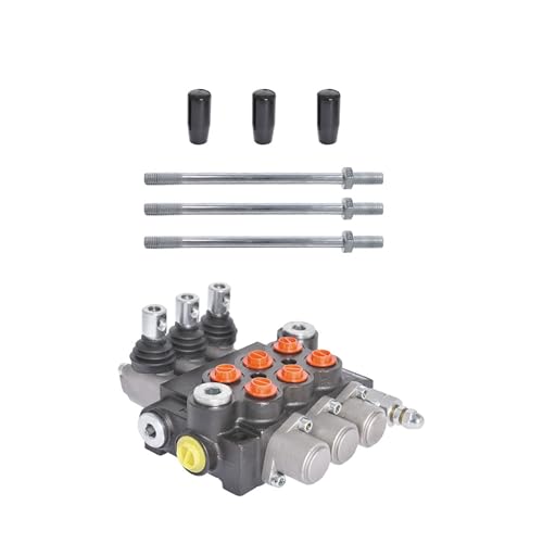 Thomletha 3 Spool Hydraulic Control Valve Double Acting 13 GPM 3600 PSI SAE Port for Small Tractors Loaders Log Splitters
