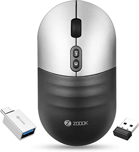 Zoook Jaguar Wireless Mouse -Rechargeable/Free Type C Converter/ 3 DPI Levels/Auto Shut Down/Silent Click Technology/ 700 Mah Battery/Light Weight/Plug And Play For Rs. 472 @ 81 %
