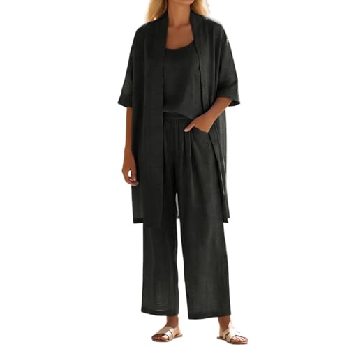 Tailleur femme chic pantalon droit tenue trois pièces décontractée voyage et vacances