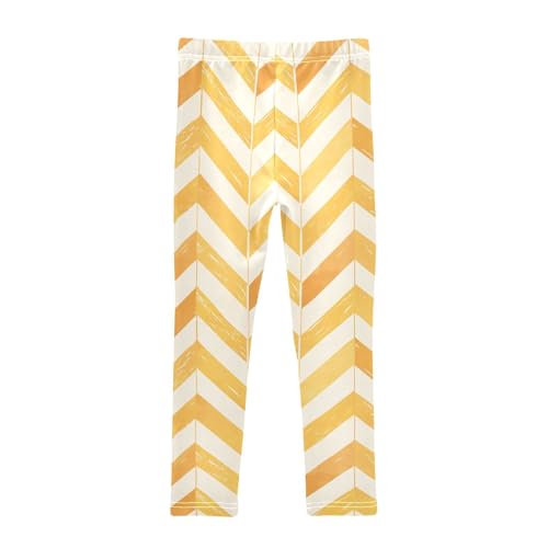 KLL Fashion Zigzag Pattern Yellow Toddler Girl Legging Stretch High Waisted Pants Sports2