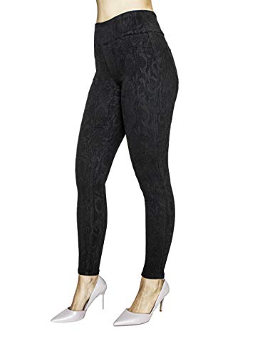 LIOR PARIS Signature Power Stretch Printed Jane Skinny Jeans (Black Skin, 10)