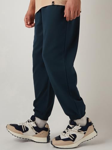 Image of Bewakoof Men's Solid Oversized Fit Cotton Joggers