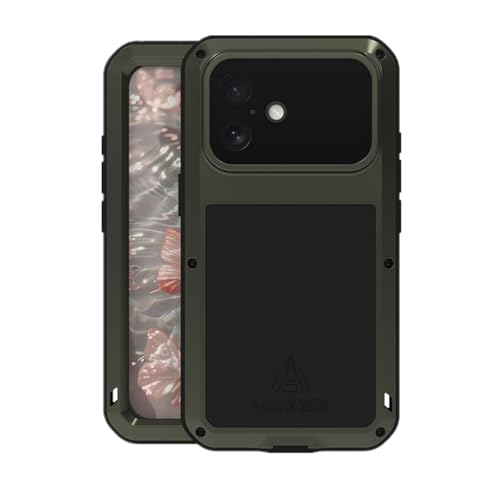 Coque iPhone 17 verte de qualité militaire blindée en aluminium LOVE MEI
