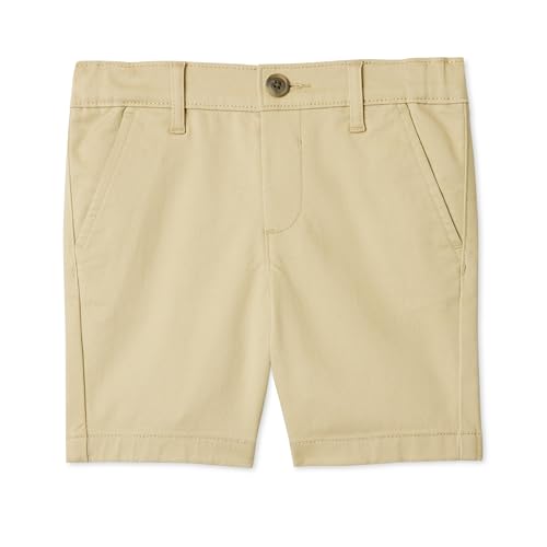 Image of Amazon Essentials Boys and Toddlers' School Uniform Woven Flat-Front Shorts with Elastic Waist